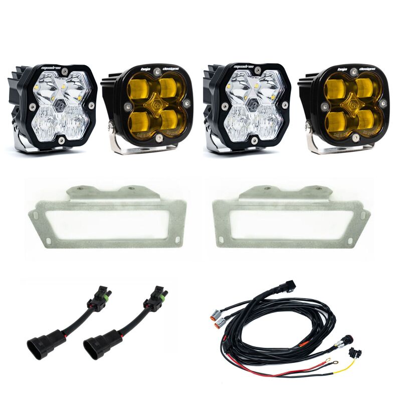 Dodge Ram 2500 Fog Light Pocket Kit - Baja Designs - Squadron SAE 2.0 - Baja Amber - `10-`18